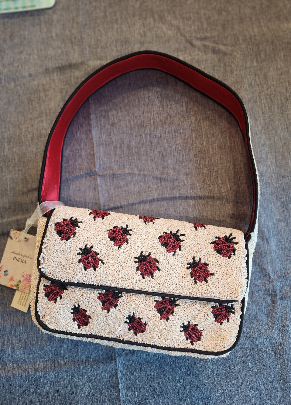 NWT Beaded Ladybug Shoulder Bag - Red/Pink Viral Limited Edition New Release